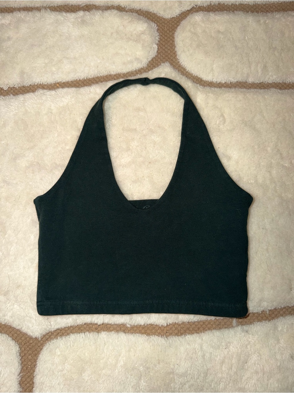 John Galt One Size Dark Green Halter Crop Top Brandy Melville